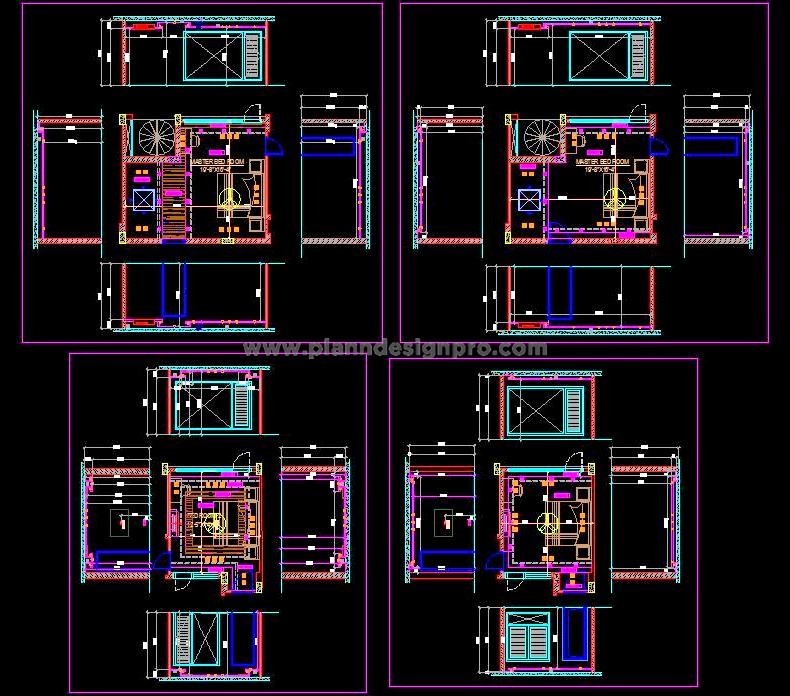 Residential RCP CAD- Bedrooms & Ceiling Fixture Layout